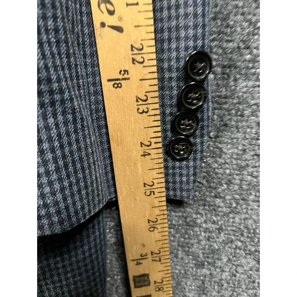 Ralph‎ Lauren Blazer Men 48R Blue Silk Wool Houndstooth Sport Coat Jacket